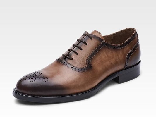 Klasik PU Pria Formal Dress Shoes Gaya Oxford Sepatu buatan tangan untuk bisnis
