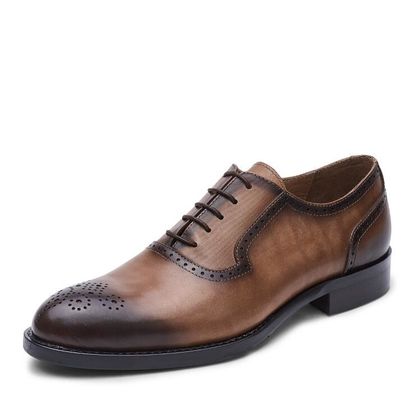 Klasik PU Pria Formal Dress Shoes Gaya Oxford Sepatu buatan tangan untuk bisnis