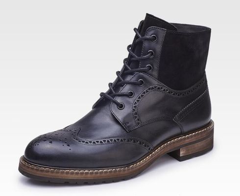 Pria berujung kaki kulit cokelat Chelsea Boots, kulit renda sepatu pergelangan kaki untuk pesta