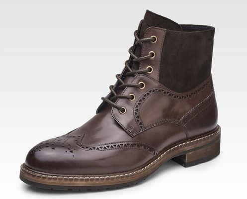 Pria berujung kaki kulit cokelat Chelsea Boots, kulit renda sepatu pergelangan kaki untuk pesta