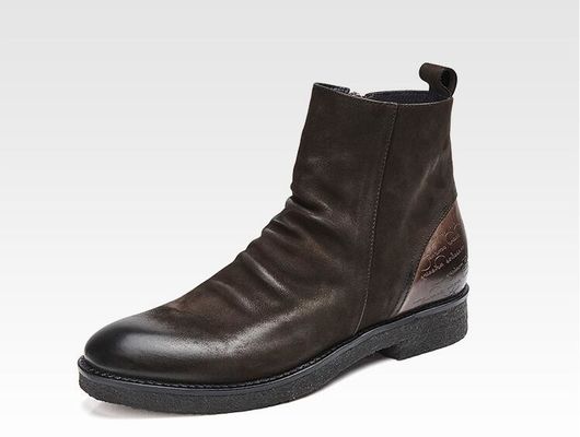 Goodyear Welted Boots Kulit, Retro Pria Brogue Chelsea Boots