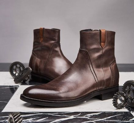 British Ukiran Renang Pria Sepatu Tulang Pinggang Berujung Kaki Gaya Brogue Sepatu Chelsea