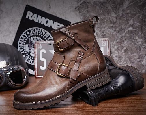 Pria Chelsea Boots Waterproof Pria Hitam Kulit Tali Up Sepatu