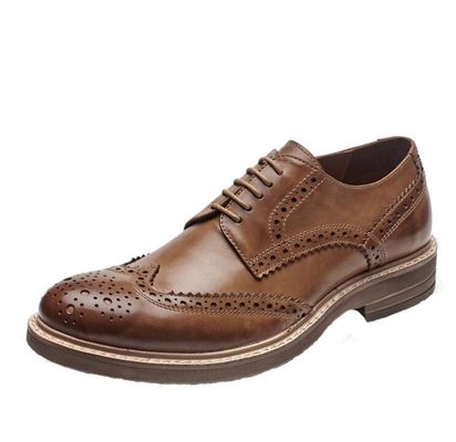 Handmade Burned Pria formal sepatu kulit, Custom Men Brown renda Up sepatu gaun