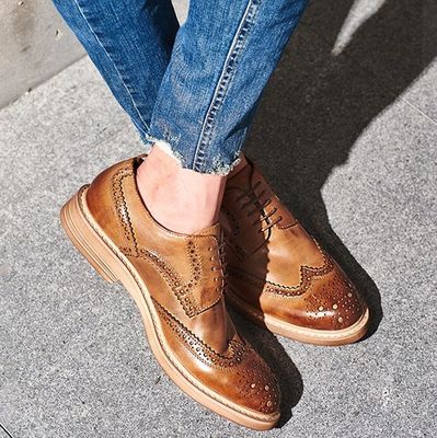 Handmade Burned Pria formal sepatu kulit, Custom Men Brown renda Up sepatu gaun