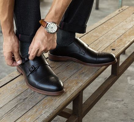 Lace Up Designer OEM Pria Casual Sepatu Flat untuk Berjalan, Twill Linling