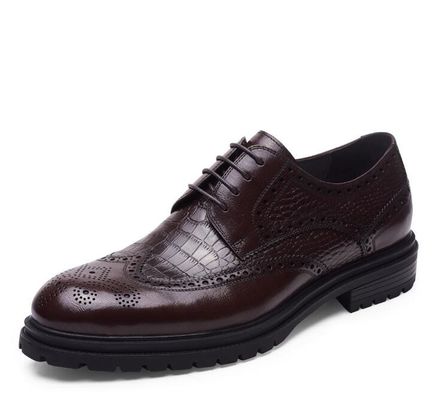 Pria nyaman Loafers Kulit Musim Panas tahan lama Pria Brown Slip On Dress Shoes