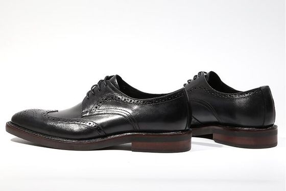 Derby Style Pria Brown Lace Up Shoes Flat Pria Woven Kulit Slip On Sepatu