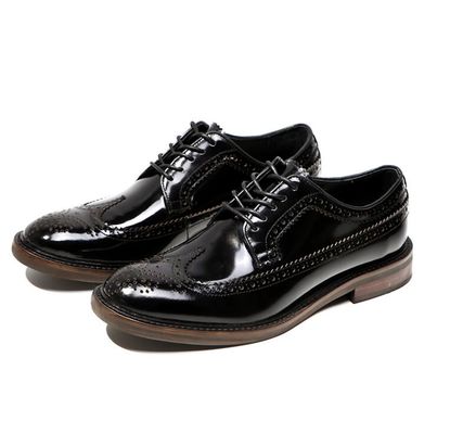 Merek Italia Pria Sepatu Kulit Flat Sepatu Hitam Slip On Sepatu Pakaian