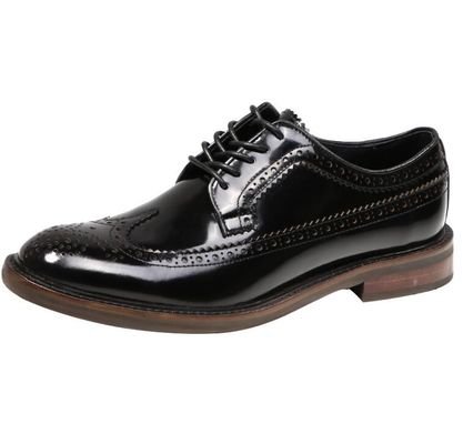 Merek Italia Pria Sepatu Kulit Flat Sepatu Hitam Slip On Sepatu Pakaian