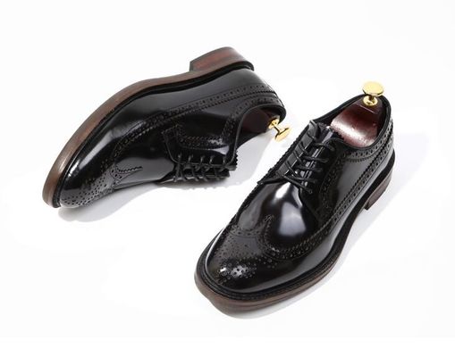 Merek Italia Pria Sepatu Kulit Flat Sepatu Hitam Slip On Sepatu Pakaian