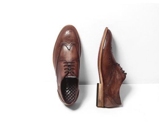Kulit asli pria flat hitam Oxford sepatu, klasik vintage renda sepatu pakaian