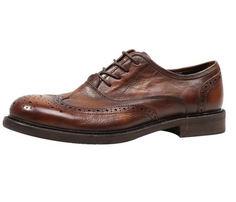 Branded Design Mens Kulit Pakaian Sepatu Berujung Kaki Oxford Brown renda Up Pakaian Sepatu