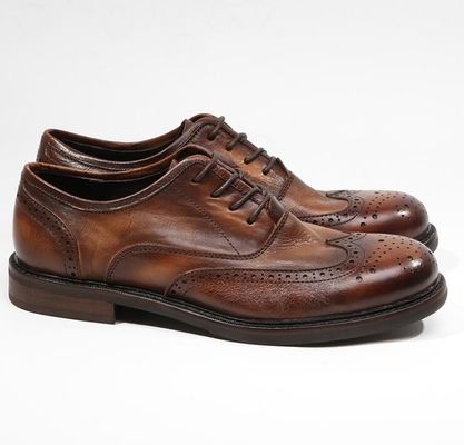 Branded Design Mens Kulit Pakaian Sepatu Berujung Kaki Oxford Brown renda Up Pakaian Sepatu