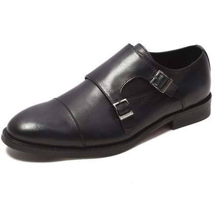 Pria klasik sepatu sepatu sepatu untuk pernikahan, kaki bulat pria sepatu hitam Derby