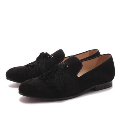 High End Pria Velvet Loafers Dengan Tassels Ukuran Disesuaikan