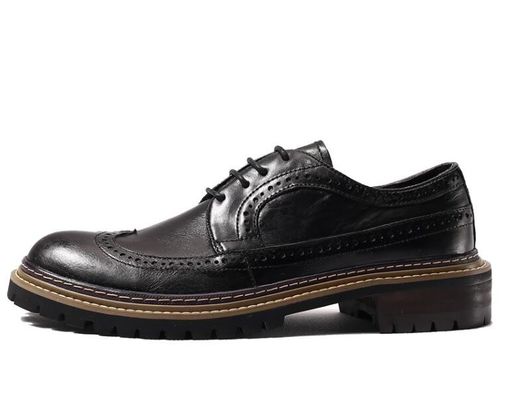 Spring / Autumn Pria Casual Sepatu Round Toe Pria Hitam Kulit Loafer Sepatu