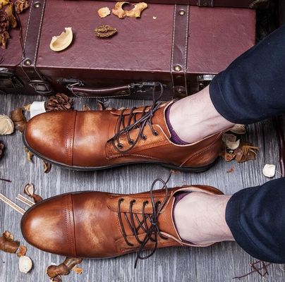 OEM Pria Casual Lace Up Sepatu Nyaman Bernafas Flat Driving Shoes