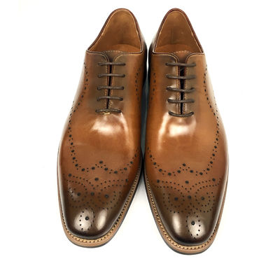 Kulit yang dibakar renda pakaian pria formal sepatu, Oxford sepatu kulit