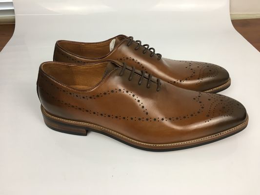 Kulit yang dibakar renda pakaian pria formal sepatu, Oxford sepatu kulit
