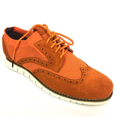 Flyknit Suede Pria Kulit Casual Sepatu, Leisure Sepatu Kain Tenun