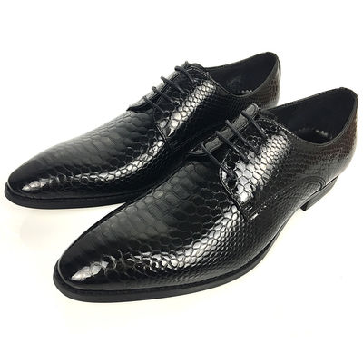 Toe Mens Black Dress Shoes, Italia buatan tangan Plain Toe Dress Shoes Pria 2018