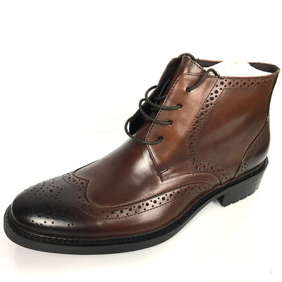 Setengah Musim Dingin Brown Pria Pakaian Kulit Sepatu, Kulit Yang Baik Satu Sepatu Salju