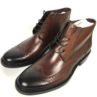 Setengah Musim Dingin Brown Pria Pakaian Kulit Sepatu, Kulit Yang Baik Satu Sepatu Salju
