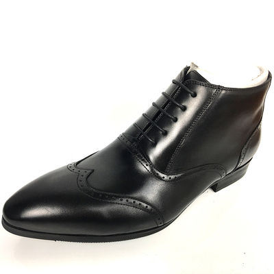Zipper Kulit Asli Musim Dingin Salju Pria Sepatu Antiskid Karet Sol Desain Unik