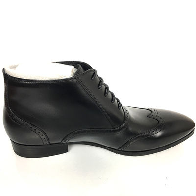 Zipper Kulit Asli Musim Dingin Salju Pria Sepatu Antiskid Karet Sol Desain Unik