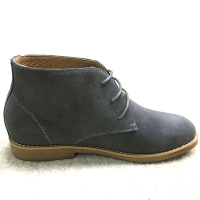 Bahan Suede mewah High Top Casual Shoes, Pria Lace Up Casual Shoes
