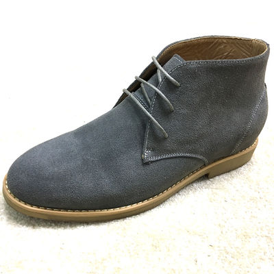 Bahan Suede mewah High Top Casual Shoes, Pria Lace Up Casual Shoes