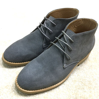 Bahan Suede mewah High Top Casual Shoes, Pria Lace Up Casual Shoes