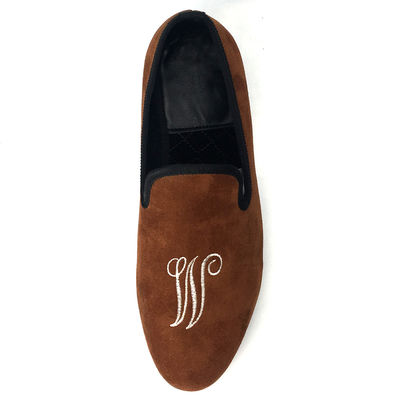 Men Leisure bordir Loafers beludru, Royal Luxury Sepatu Beludru