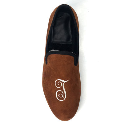 Men Leisure bordir Loafers beludru, Royal Luxury Sepatu Beludru