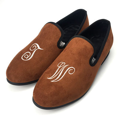 Men Leisure bordir Loafers beludru, Royal Luxury Sepatu Beludru