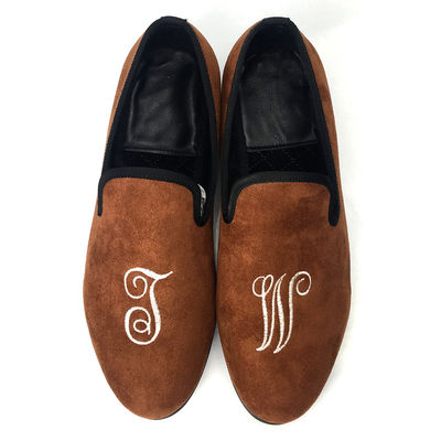Men Leisure bordir Loafers beludru, Royal Luxury Sepatu Beludru