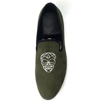 Leisure Cahaya Hijau Pria Velvet Loafers / Pria Prince Albert Slippers