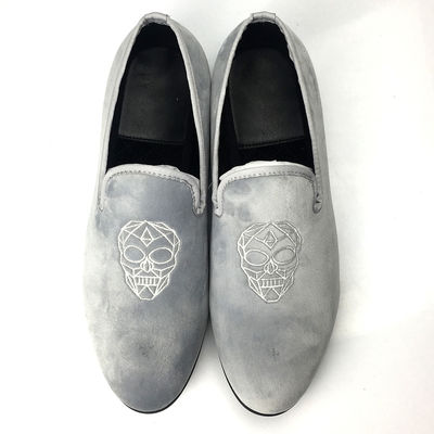 Slip bordir pada Loafers beludru, Pria High End Loafers Pria