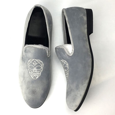 Slip bordir pada Loafers beludru, Pria High End Loafers Pria