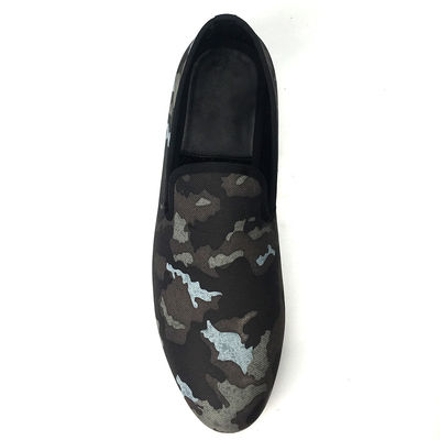 Pria bersulam Black Suede Loafers Sepatu Mewah Sepatu Baju Kulit Domba