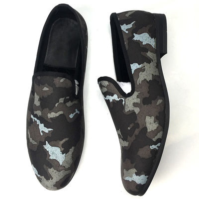 Pria bersulam Black Suede Loafers Sepatu Mewah Sepatu Baju Kulit Domba