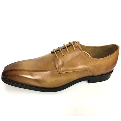 Tinggi Meningkatkan Pakaian Peningkatan Sepatu Pria Kulit Oxford dengan jari kaki persegi