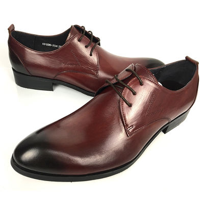 Wine Red Rismart Sepatu Oxford Pria Dewasa Gaun Bergaya Sepatu Kulit