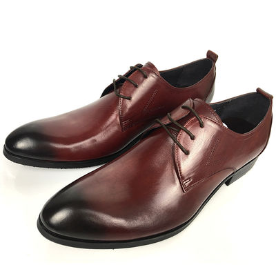 Wine Red Rismart Sepatu Oxford Pria Dewasa Gaun Bergaya Sepatu Kulit