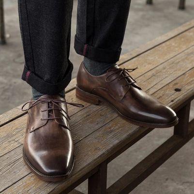 Pekerja Kantor Pria formal pakaian formal sepatu, sepatu kulit asli Italia