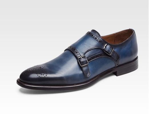 Sepatu kulit asli dari Italia, sepatu bertali, sepatu kulit untuk pria di Brogue Detail