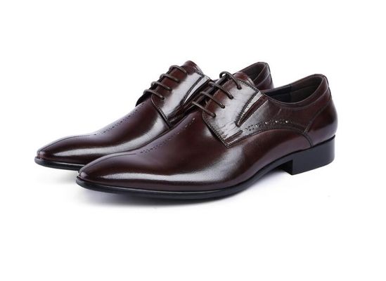 Brand Wingtip Oxford Men Luxury Kulit Sepatu Pakaian, Ukiran Kulit Asli Sepatu