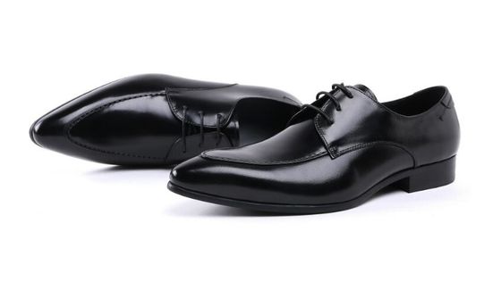 Desain Patent Kulit Hitam Sepatu Pakaian, Lace Up Sepatu
