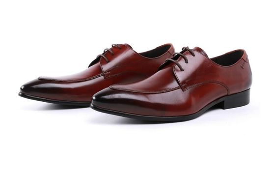 Desain Patent Kulit Hitam Sepatu Pakaian, Lace Up Sepatu